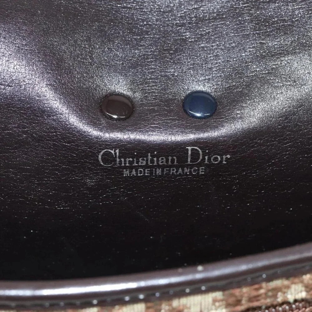 Christian Dior Trotter Canvas Shoulder Bag Brown Gold Auth 123499 - Picture 10 of 16